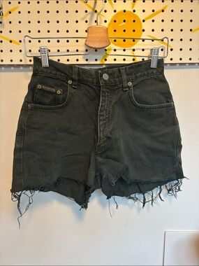 High waist denim short